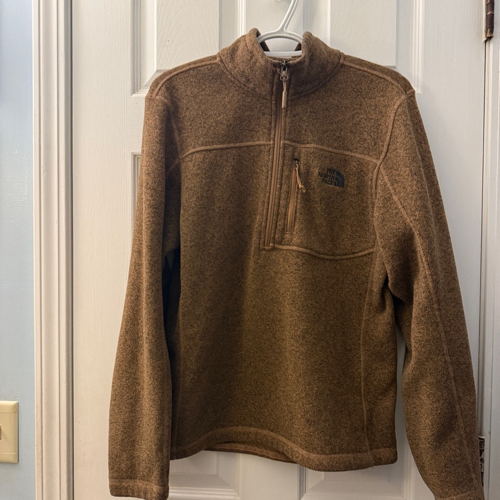 The North Face Gordons Lyons 1/4 Zip S/P Brown Fleece Jacket Pullover